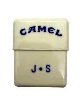 Camel Plastic Cigarette Case Modglin No. 180 USA Made Vintage 1965? Monogram JS